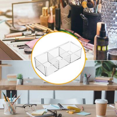 Clear Acrylic Qtip Holder 3-Grids Cotton Pad Cotton Ball And Swab Organizer Dustproof Modern Qtip Holder And Storage For