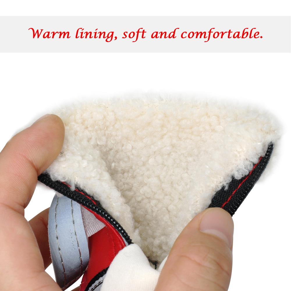 Warme Haustier Hund Schuhe Winter Wasserdichte Haustier Hund Stiefel Schuh Regen Schnee Booties Reflektierende Rutschfeste Schuhe Für Kleine Große Hunde