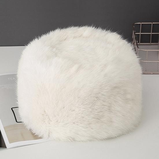 Nová Zimní Venkovní Pánská Čepice z Pravé Králičí Kožešiny Přírodní Teplé Čepice z Králičí Kožešiny Pánské Kvalitní 100% Pravé Čepice z Králičí Kožešiny