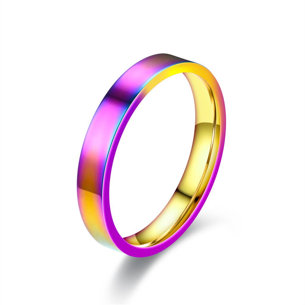 4mm Simplicity Flat Stainless Steel Rings Versatile Temperament Glossy Titanium Steel Finger Rings Youth Boy Girl Daily Jewelry
