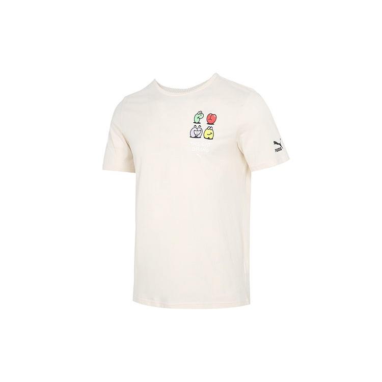 PUMA Graphic Streetwear T-Shirt Beige Men s 532612-75 M