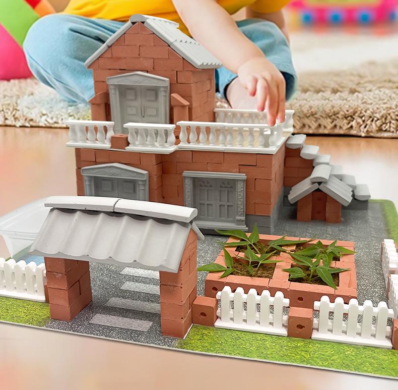 Little Architect Bricklayer Set: Handmade Bricks for Building House Models - Kids' Toy