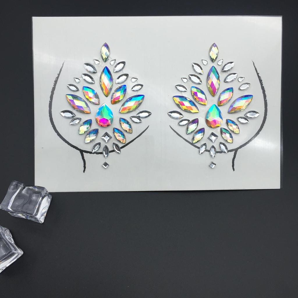 High-Quality Rhinestone Tattoo Stickers for Face and Nipple 