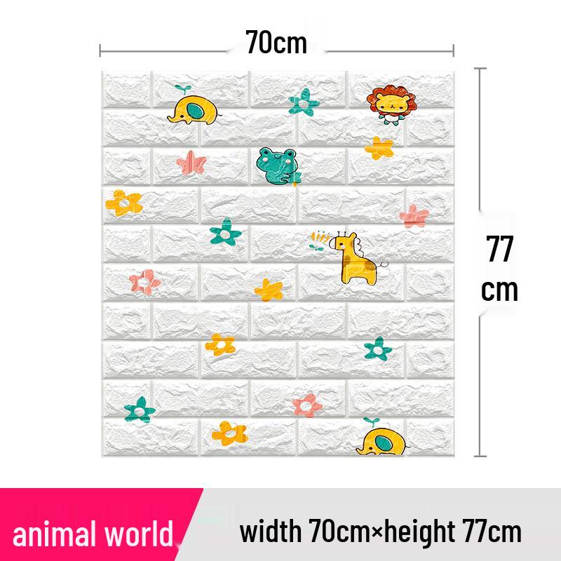 3D Schaumstoff Selbstklebende Wandaufkleber: Wasserdicht, Antikollision, Weiche Tapete zur Schlafzimmerdekoration