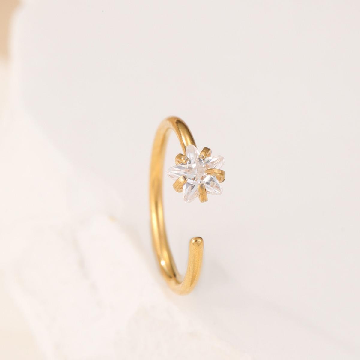 

Модный дизайн пирсинга носа гвоздик бриллиант C звезда нос кольцо универсальный открытый нос аксессуары