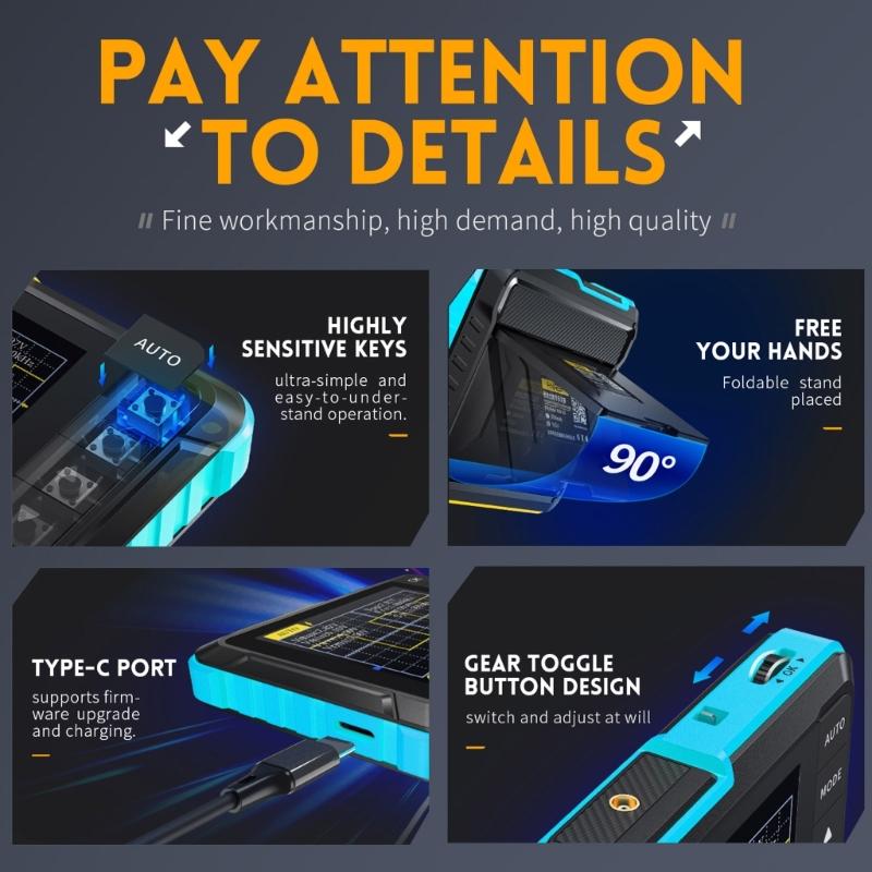Digital Oscilloscope Mini Oscilloscope DIY 200Khz Bandwidth 2.5MSa/s Sampling Rate Color Display Waveform Generator