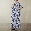 Short Sleeve Plus Size Vintage Floral New In Dresses for Women Casual Loose Maxi Long Summer Dress