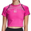 Under Armour Anywhere Crop Tops Women's Rebel Pink Crew Neck Moderate 1376816-652