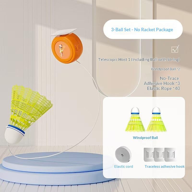 Retractable Badminton Solo Trainer Automatic Rebounder for Home Office Beginner Self Practice Exercise