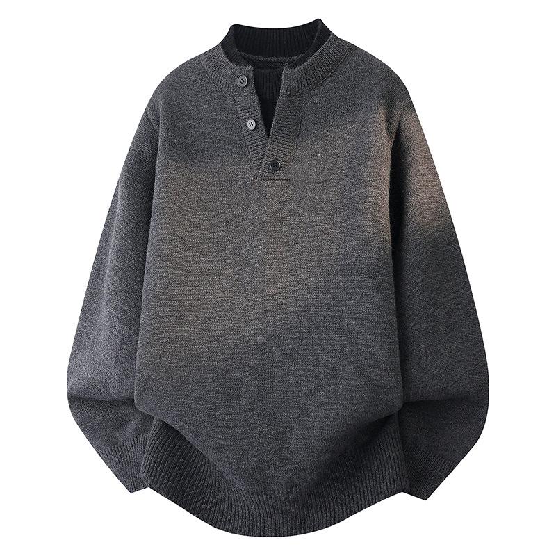 2025 Autumn/Winter Youth Fashion Casual Button-up Knit Sweater