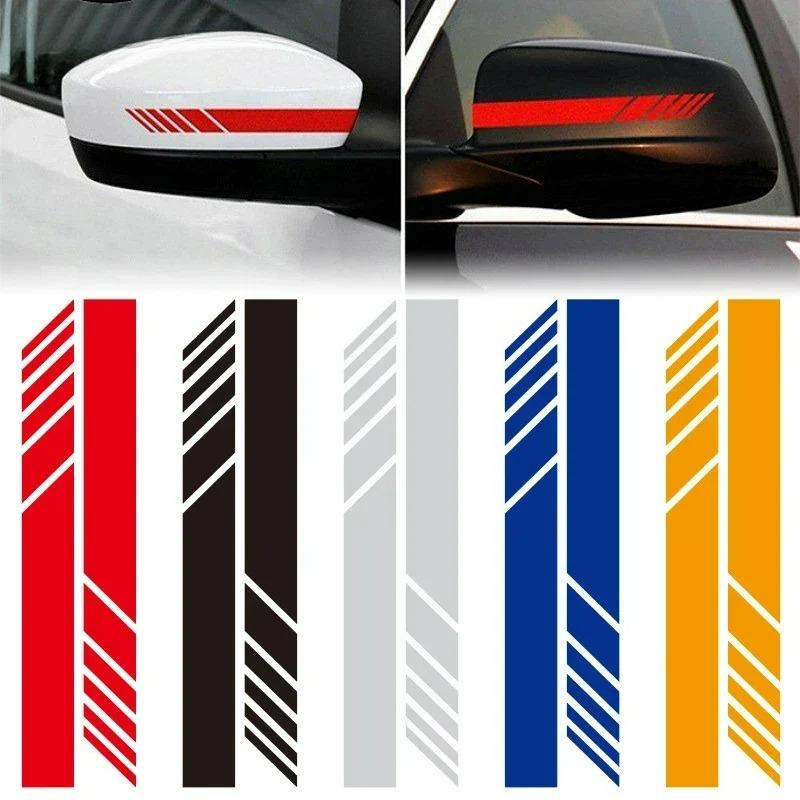 Samolepky s pruhy na auto Zpětné zrcátko Reflexní vinylové obtisky Dekorace Módní styl Vodotěsná samolepka Exteriérové doplňky