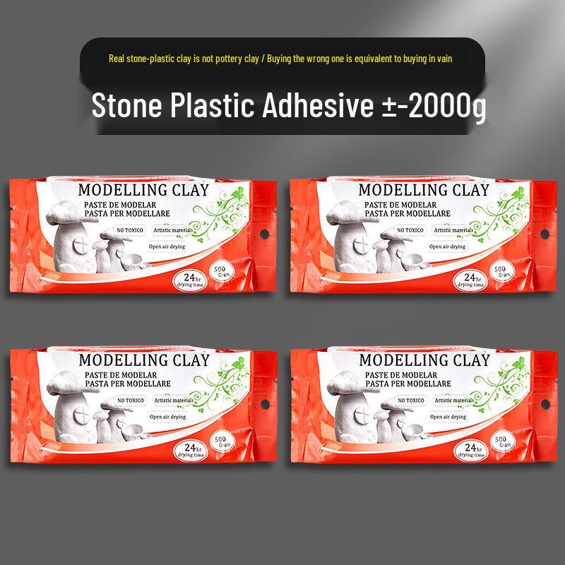 Stone Plastic Clay DIY Set: No-Bake, Malleable Light Clay for Handmade Sculptures