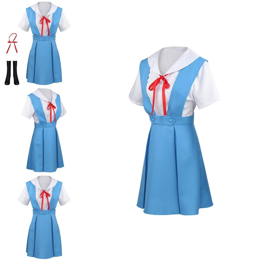 Gk-o Anime Ayanami Rei Asuka Langley Sohryu School Uniform Cosplay Costume Polyester Material Authentic To Character Look