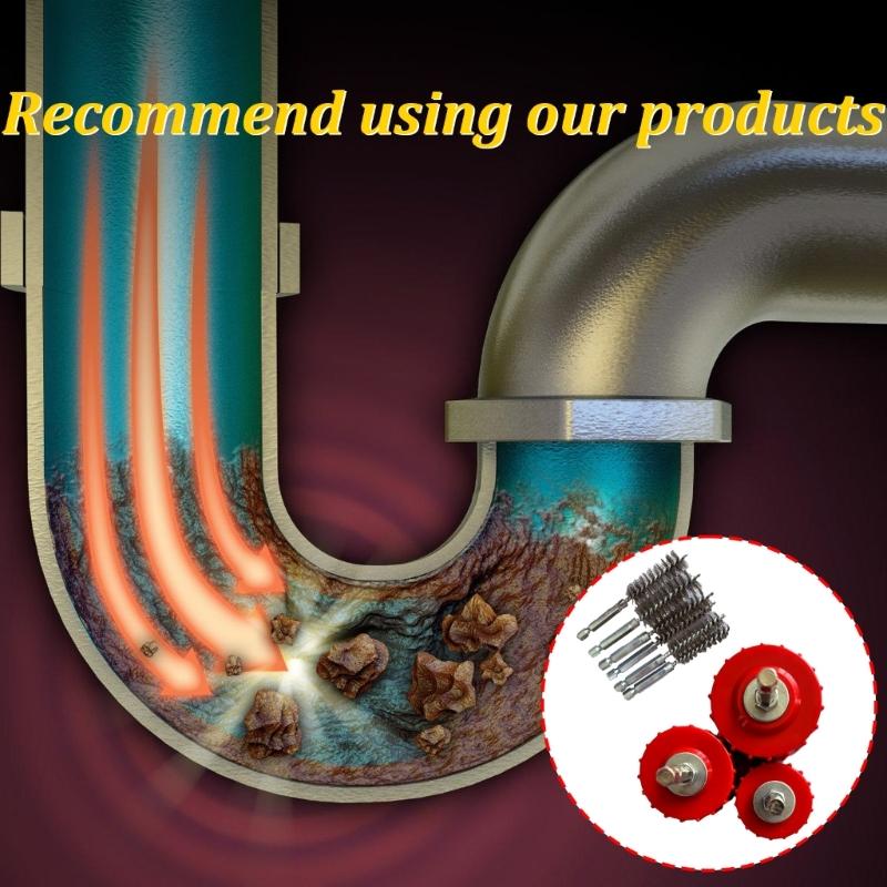 9Piece/set Copper Tube Cleaning Toolkit with Comfortable Grip Handle for Power Drills Pipe Maintenance and Household Use