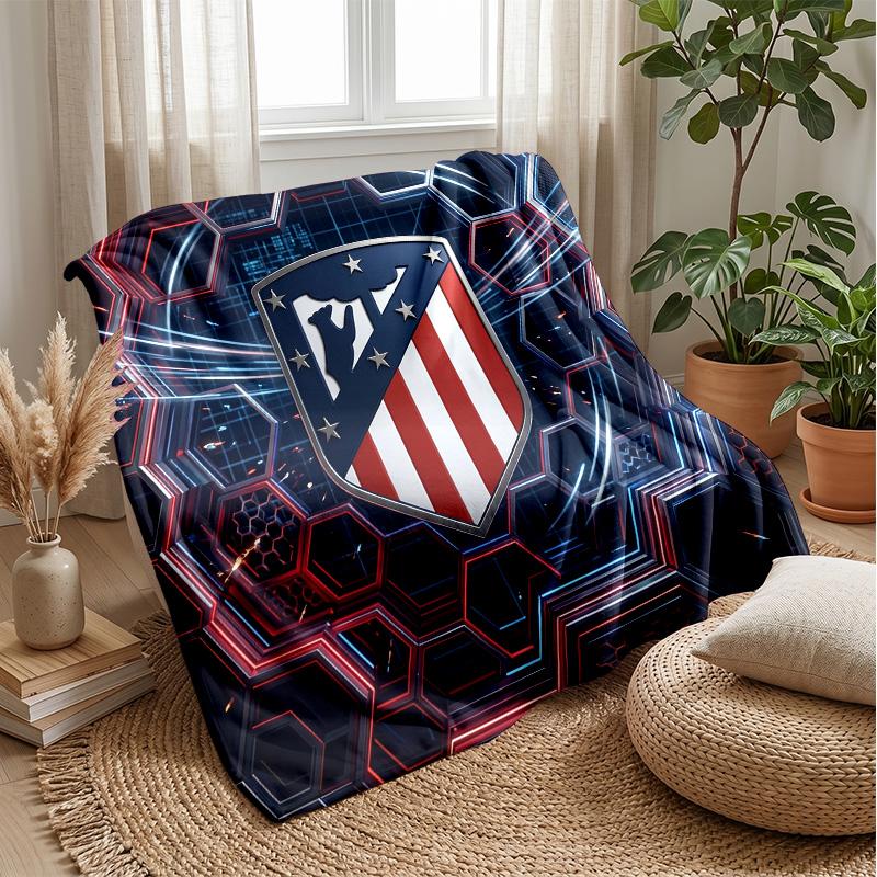 Atletico Madrid Theme blanket Soft Flannel Blanket Plush Throw Blanket Cozy Sofa Bed Blanket for Home Decor