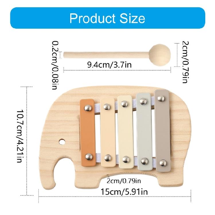 Xylophone Educational Musical Toy for Performances 5 Note Wood Xylophone with Mallet Coordination Hand Knock Piano Toy
