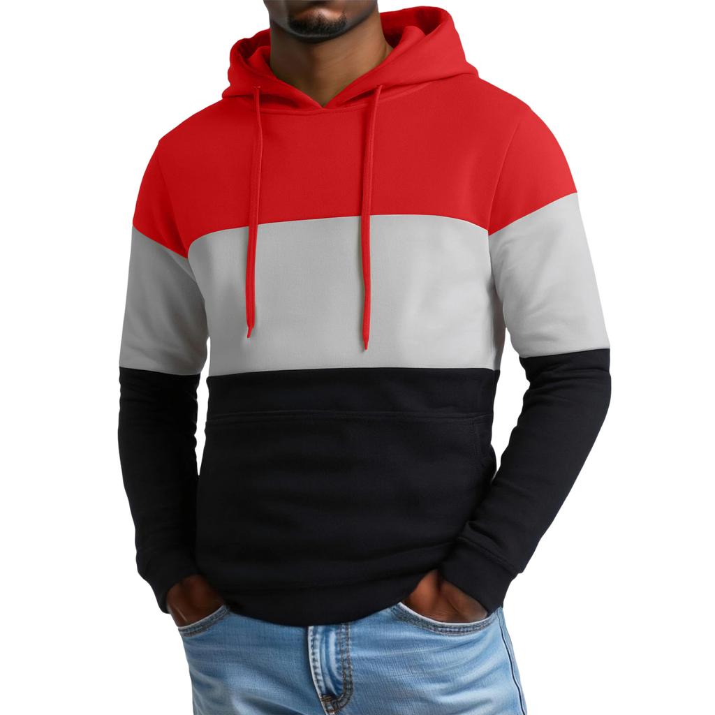Herren Amerikanischer Trend Locker Freizeit Farbpassend Kapuzen