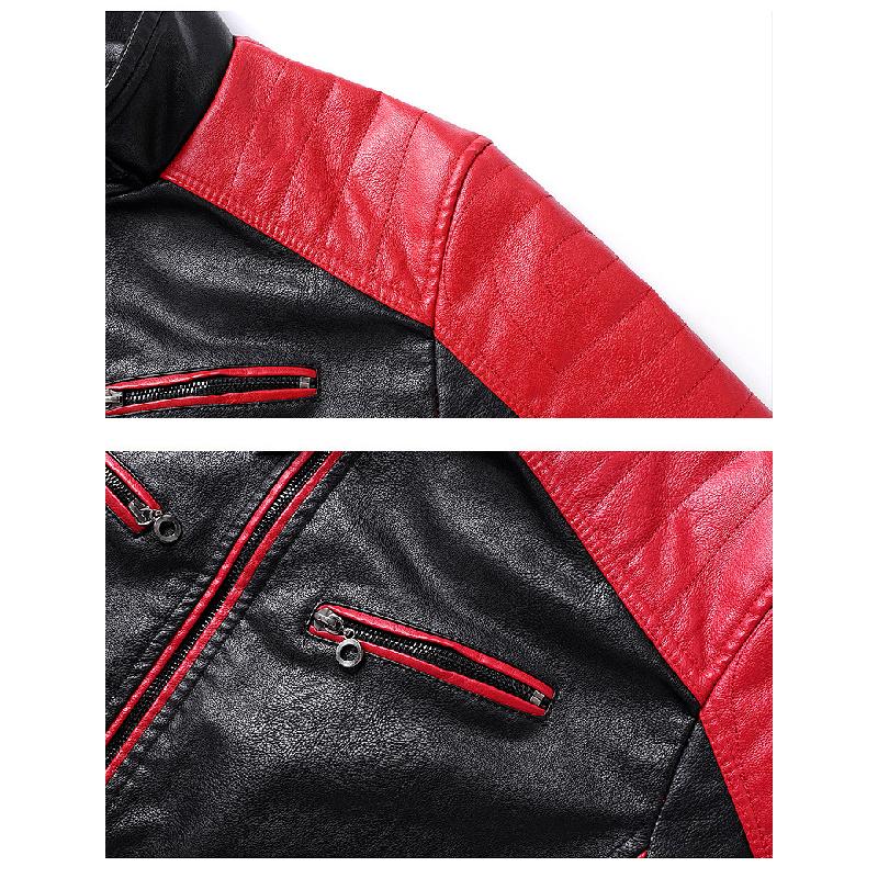 European Size Thin New Casual Leather Jacket for Men, Korean Style Slim-fit Trendy Youth PU Leather Jacket Men's Clothing