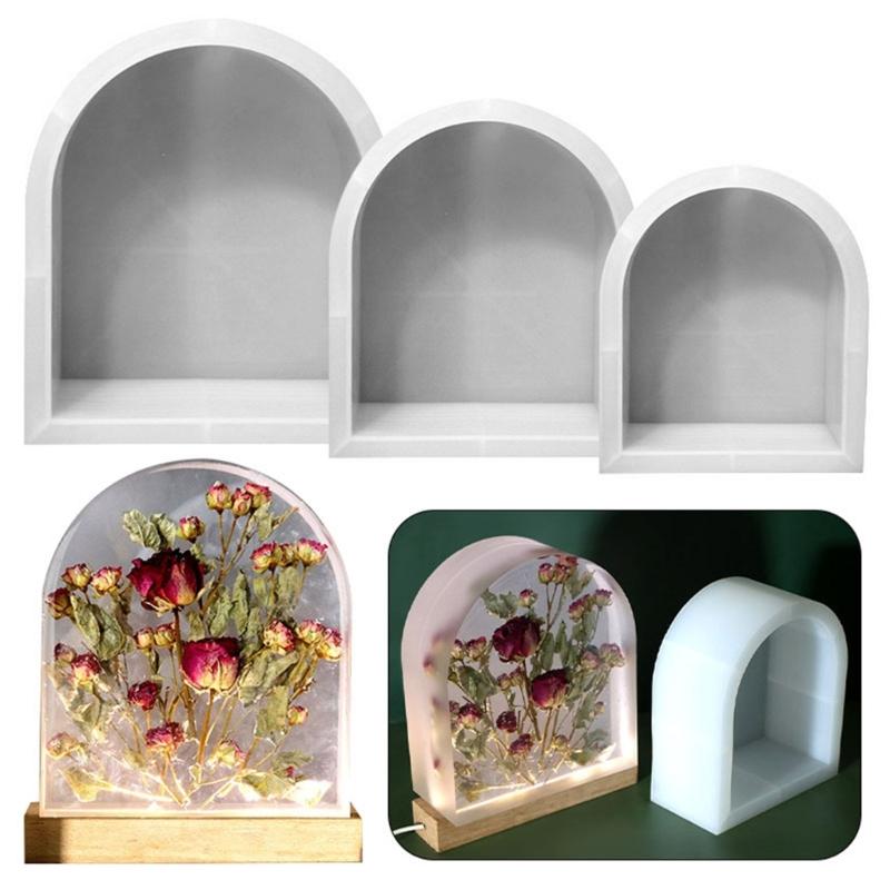 Silicone Molds for Resin Glossy Deep Arch Resin Mold for Flowers Preservation Night Light Crafts Desktop Ornaments Molds