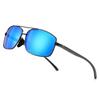 Men's Polarized Rectangular Sunglasses Color Change Aluminum-Magnesium Alloy Frame UV400 Protection Spring Hinge Sunglasses