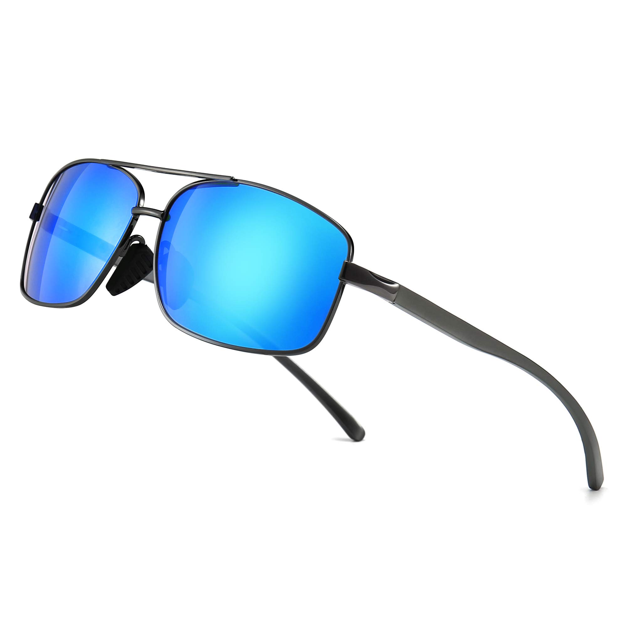 Men s Polarized Rectangular Sunglasses Color Change Aluminum-Magnesium Alloy Frame UV400 Protection Spring Hinge Sunglasses