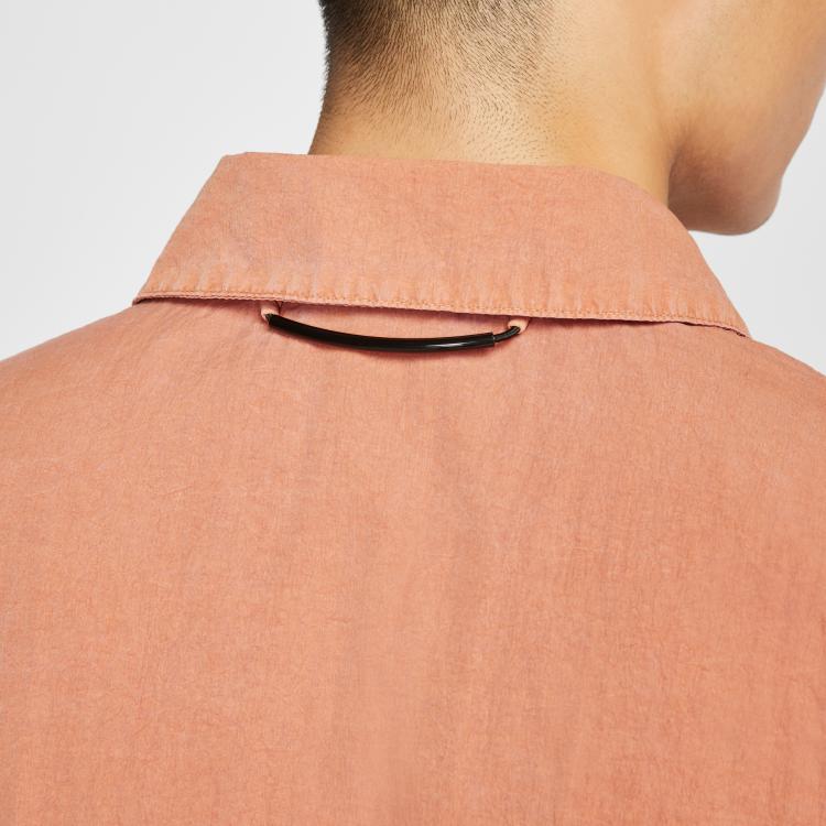 Nike Swoosh Tech Brand Logo Woven Loose Short Sleeve Shirt Men Shirts HJ2955-815