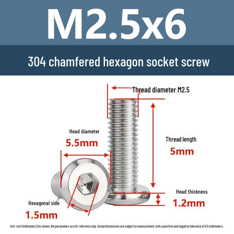 Yigu 304 Stainless Steel M2-M12 Countersunk Flat Head Hex Screw for Furniture & Cabinets