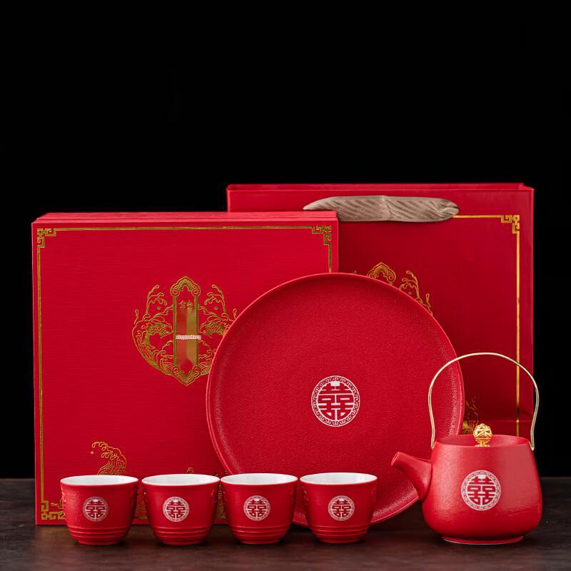 Керамический китайский свадебный чайный набор Chinese Red Pottery Tea Set