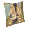 Ölgemälde Katze Kissenbezug Kunst Gustav Klimt Goldmuster Weich Luxuriös Kissenhülle Wohnzimmer Dekoration