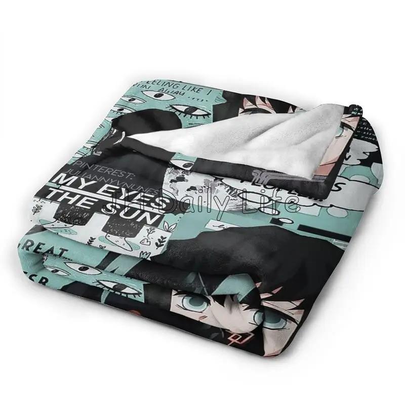 Cute Anime Muichiro Tokito Flannel Fleece Blanket Lightweight Blanket Soft Warm Cozy Fuzzy Throw Blankets for Travel Work School