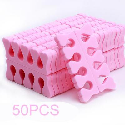 Confezione da 50 strumenti per nail art, set di separatori per dita, spugnette per smalto per unghie dita dei piedi, separatori per dita dei piedi, isolatori in cotone