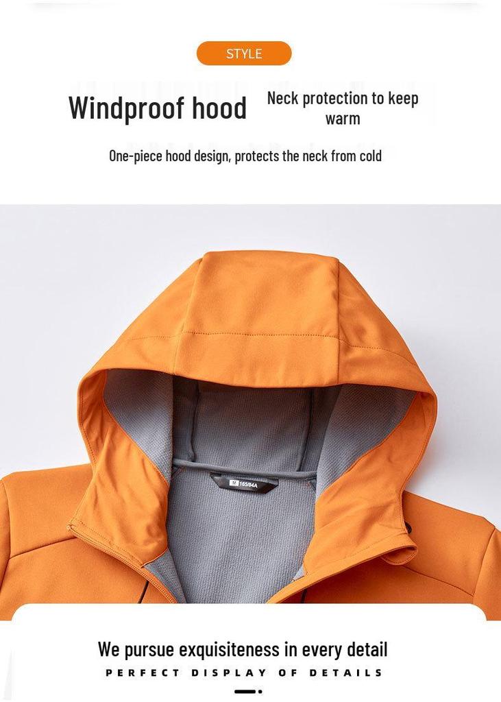 7A Antibacterial Waterproof Softshell Fleece Hooded Jacket: Outdoor Climbing & Casual Wear