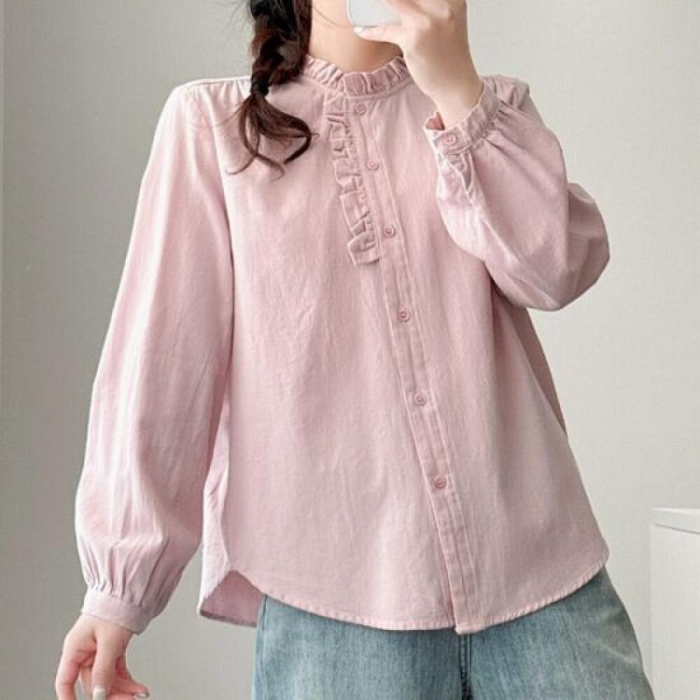 Navava Women Lovely Romantic Frill Long Sleeve Blouse Nb2495