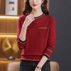 Color-blocked Round-neck Knitted Sweater for Women In Winter Casual Long-sleeved Sweater and Fashionable Loose Pullover