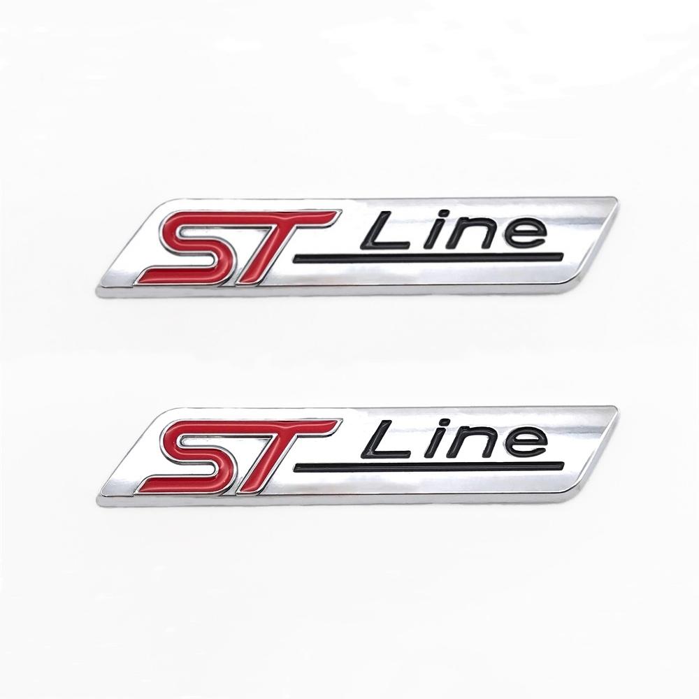 Metal ST Line Sticker Car Fender Emblem For Foc-us Mk4 MK3 4 EDGE Fiesta Ecosport Mond-eo MK5 ST Line Logo Accessories