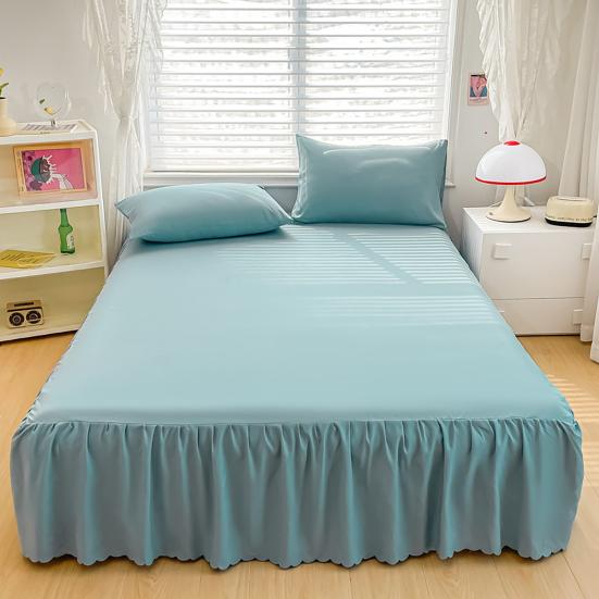 Ruffled Bed Skirt King Size Bed Skirt with Platform Queen Size Wrinkle-Free Fade Resistant Bed Skirt for Bedroom Hotel Women Men