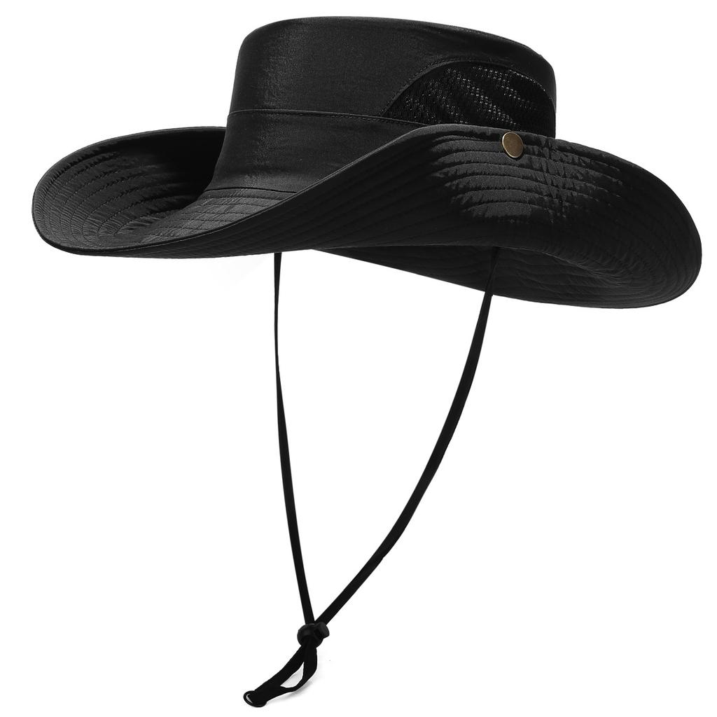 Summer Outdoor Solid Color Fisherman Hat Fishing Large Brim Sunshade Quick-Dry Hat Foldable Mountaineering Hiking Sun Protection