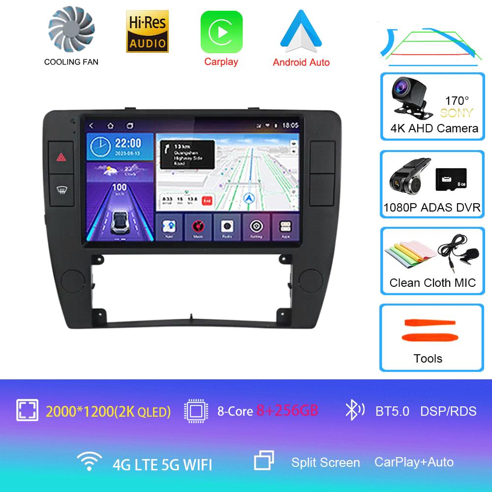 Android 14 For Volkswagen Passat B5 2000 - 2005 Car Radio Multimedia Video Player Navigation GPS 5G WIFI Carplay Auto 360 Camera