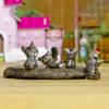 9Pcs Cartoon Cat Figure PVC Kitten Statue Mini Animal Figurine Home Office Desktop Decoration