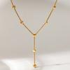 Hot Sale Love Tassel Necklace 18K Gold Stainless Steel Waterproof Jewelry Niche Light Luxury Y-shaped Neck Chain Accessories Women