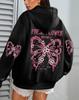 Fresh Butterfly Print Women's Hooded Sweatshirt - Autumn Loose Casual Fleece Pullover with Pockets.