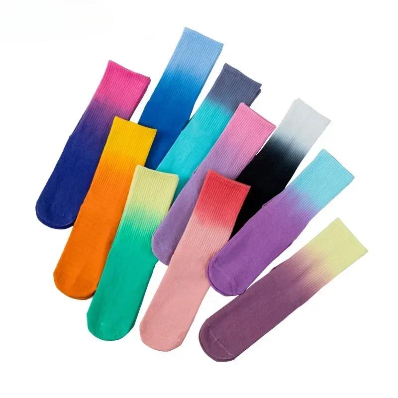 Autumn/winter Gradient Yoga Socks Women Anti Slip Professional Pilates Socks Cotton Breathable Indoor Dance Fitness Sports Socks