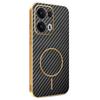 For Oppo Reno13 Pro 5G Phone Case Carbon Fiber Textured Electroplated TPU Back Cover