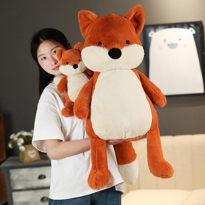 35-90cm Soft Fluffy Fox Plush Toy Cute Cartoon Animal Fox Stuffed Doll Girls Lover Valentine's Gift Sofa Decor Pillows