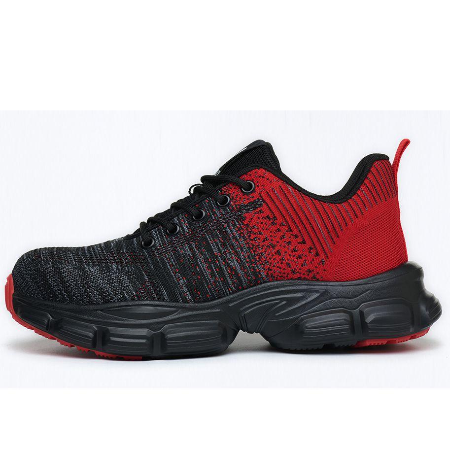 

anti-smashing and anti-piercing safety protective shoes, steel head, lightweight breathable worker shoes, wear-resistant and non-slip 357 red; 36
