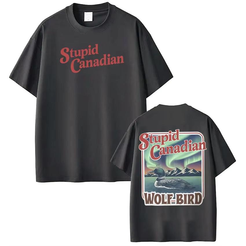 Stupid Canadian Wolf Bird Heated Rivalry Funny Meme Tshirt Man Woman Harajuku Short Sleeve Casual TShirt Ins Y2k