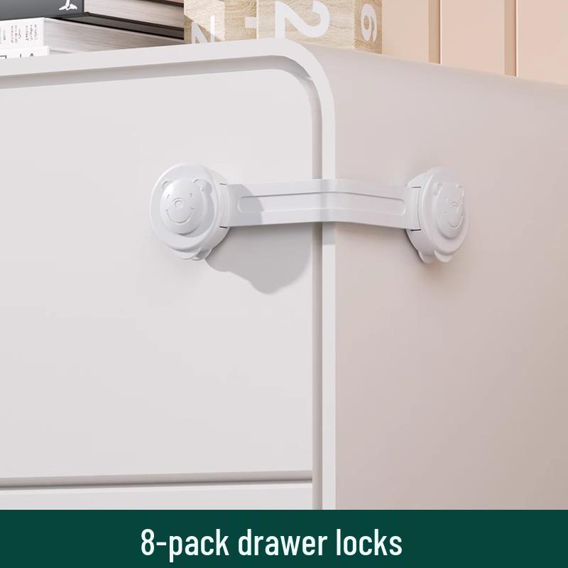 Children's Adjustable Safety Lock for Drawers, Cabinets, and Refrigerators - Anti-Pinch, Transparent, Baby-Proof Latch.