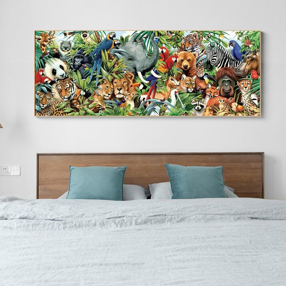 Pittura Diamante Animale Fai da Te Elefante, Panda, Tigre, Leone Trapano Rotondo Completo Kit Mosaico Diamante Punto Croce Decorazione Arte Murale Casa