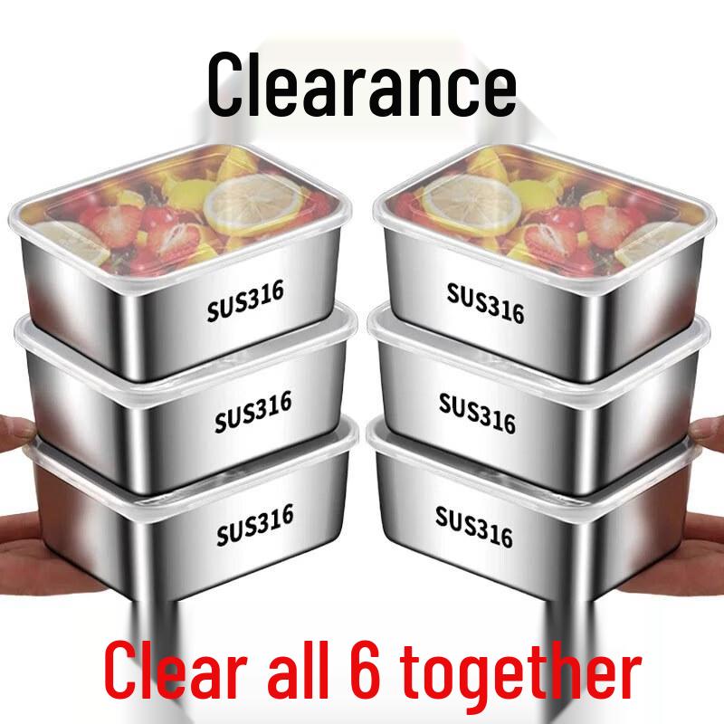 ZISIZ 316 Stainless Steel Rectangular Food Container