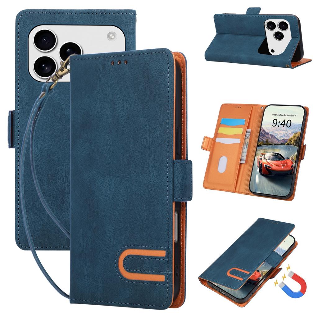 Wrist Strap Retro Leather Wallet Card Slot Holder Stand Phone Case for IPhone 17 Pro Max 17E 16E 16 15 Plus 14 13 12 11 Cover
